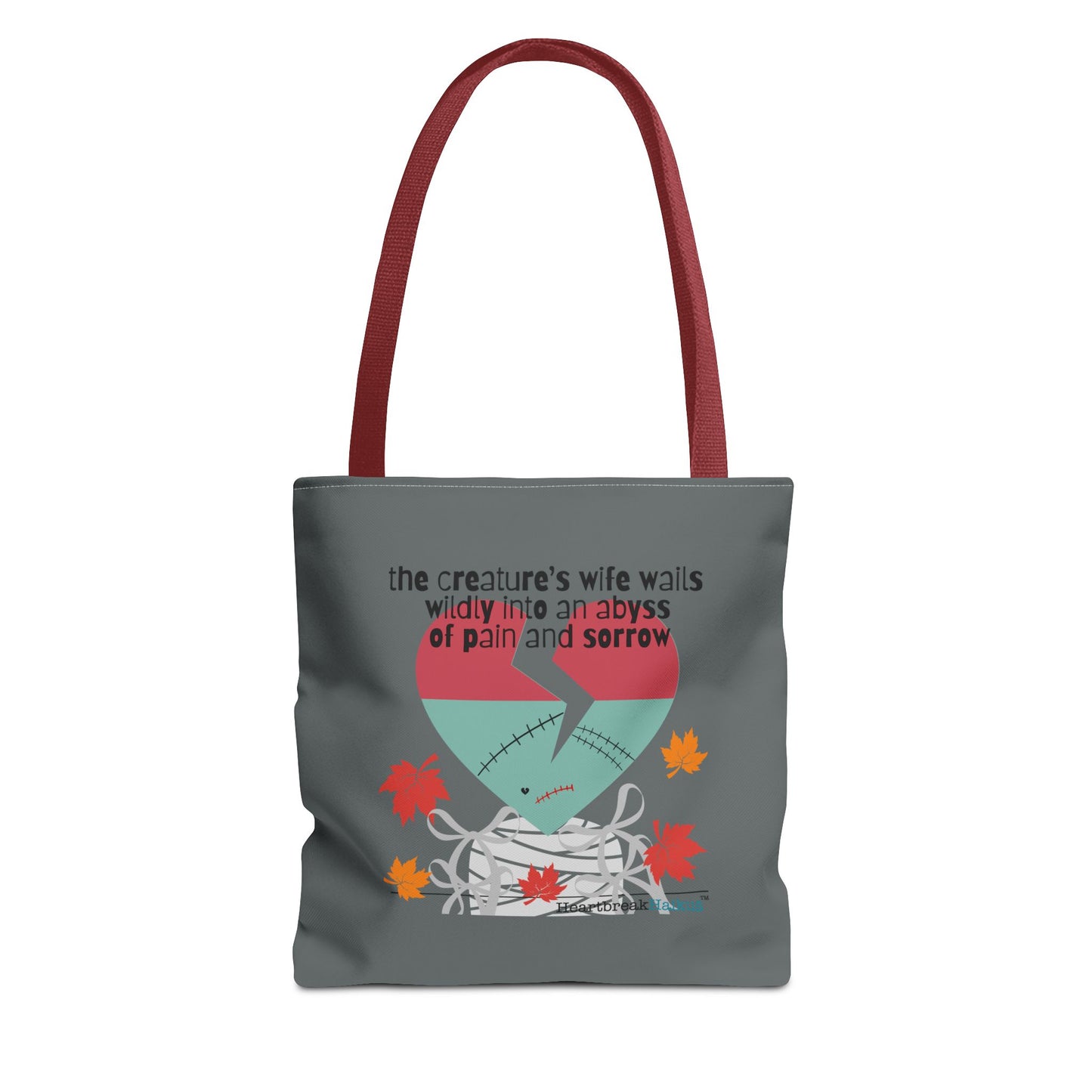 The Creature's Wife Wails Wildly Frankenstein Haiku - Tote Bag (dual-sided print in Slate Grey) - Frankenstein 2025 Makeover