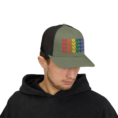 Rainbow Heartbreak Collection - Embroidered Trucker Hat (Only Hearts Collection)