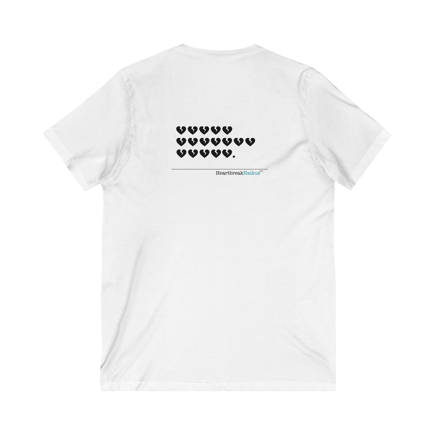 Hieroglyph Heartbreak Haiku. Unisex Jersey Short Sleeve V-Neck Tee