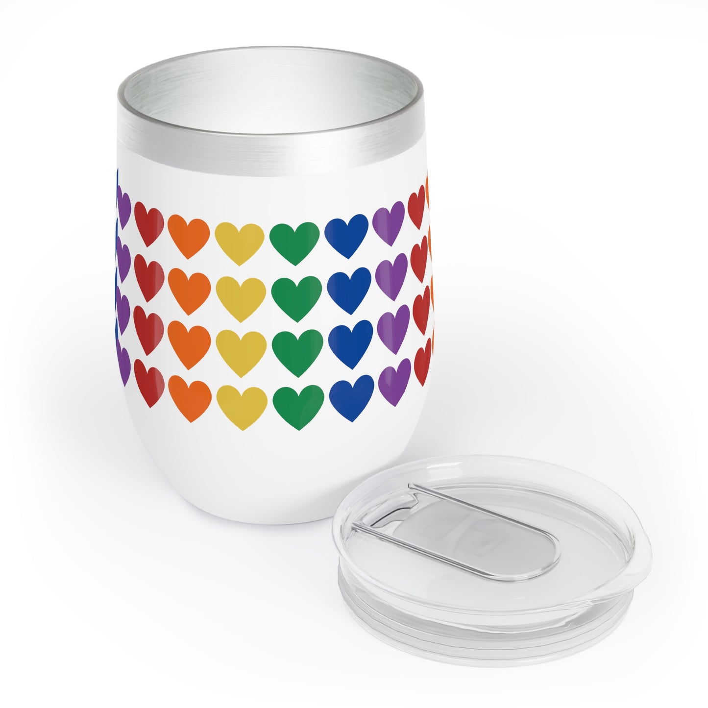 Rainbow Hearts Chill Wine Tumbler