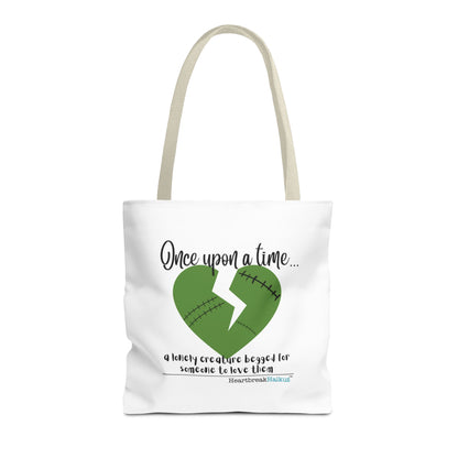 A Lonely Creature Begged Frankenstein Haiku - Tote Bag (Dual-sided print in Snow White)