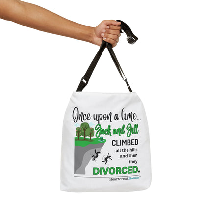 Jack and Jill Divorced Haiku. Adjustable Tote Bag (dual-sided design)