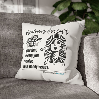 Medusa and Your Daddy Haiku - Faux Suede Square Pillowcase