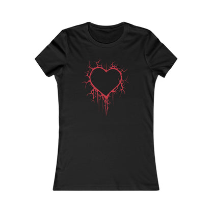 Cracked Hollow Heart  Slim-Fit T-Shirt (in Crimson Red)