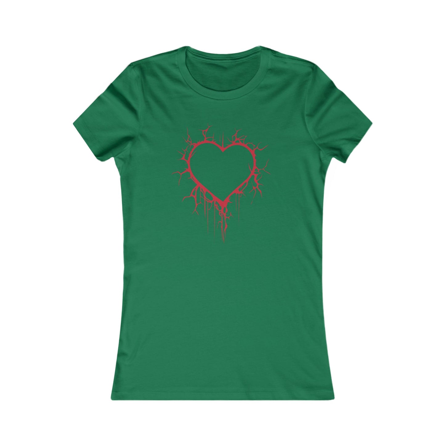 Cracked Hollow Heart  Slim-Fit T-Shirt (in Crimson Red)