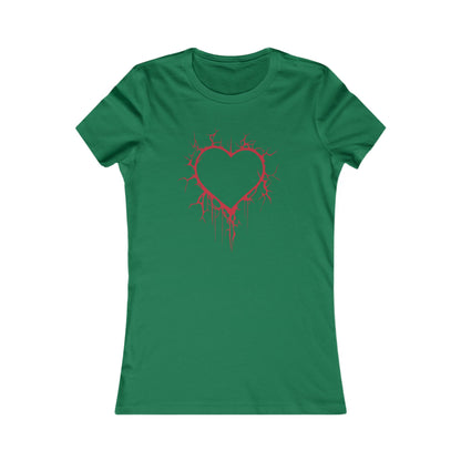 Cracked Hollow Heart  Slim-Fit T-Shirt (in Crimson Red)