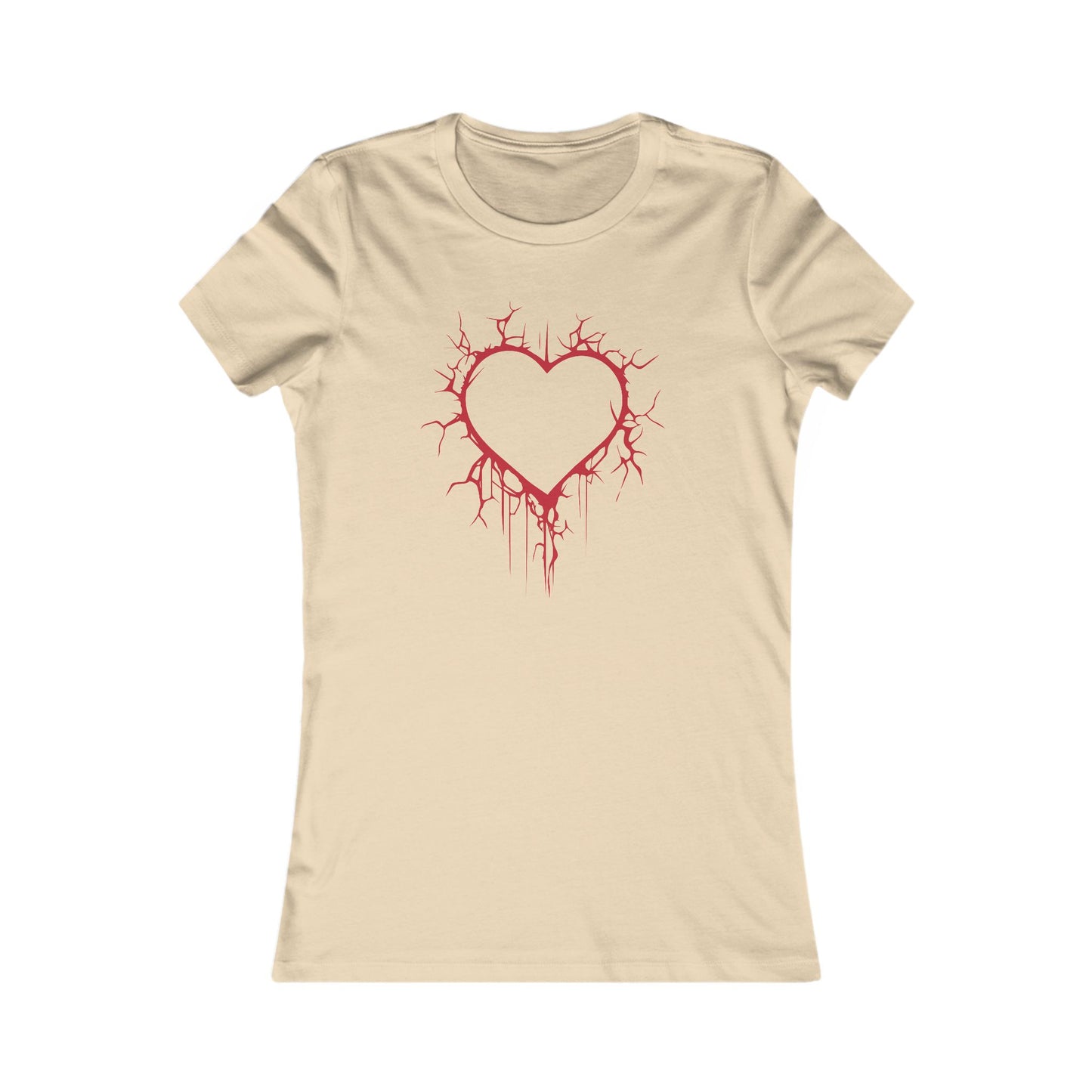 Cracked Hollow Heart  Slim-Fit T-Shirt (in Crimson Red)