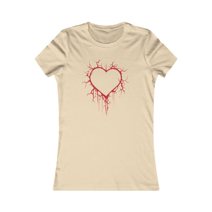Cracked Hollow Heart  Slim-Fit T-Shirt (in Crimson Red)