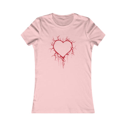 Cracked Hollow Heart  Slim-Fit T-Shirt (in Crimson Red)