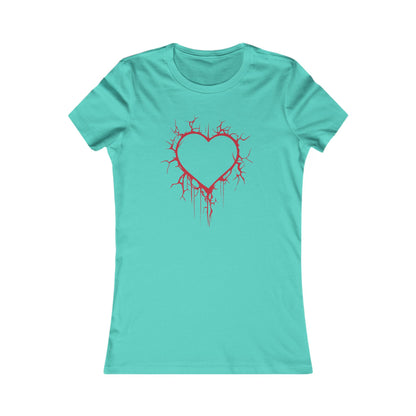 Cracked Hollow Heart  Slim-Fit T-Shirt (in Crimson Red)