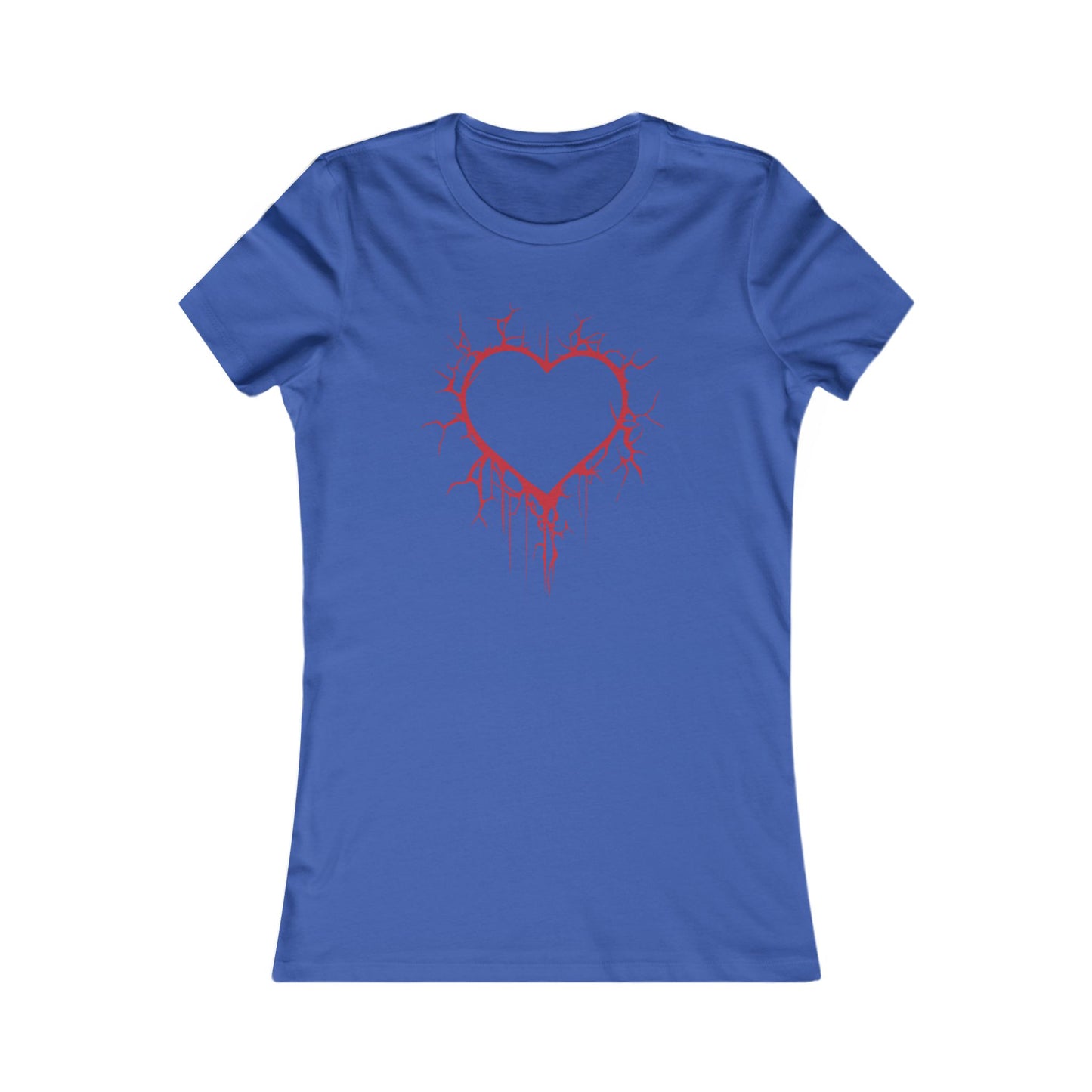 Cracked Hollow Heart  Slim-Fit T-Shirt (in Crimson Red)