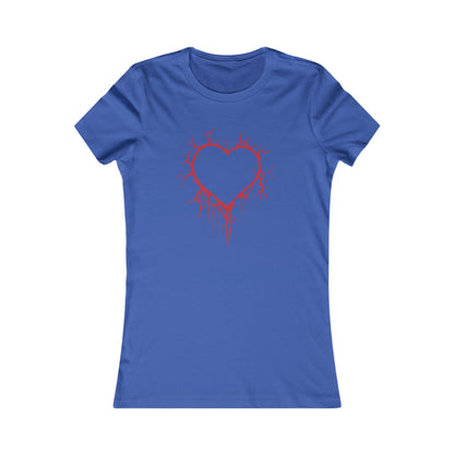 Cracked Hollow Heart  Slim-Fit T-Shirt (in Crimson Red)