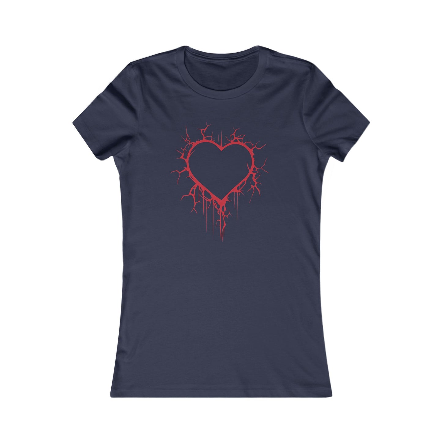 Cracked Hollow Heart  Slim-Fit T-Shirt (in Crimson Red)