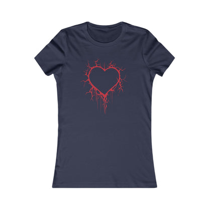 Cracked Hollow Heart  Slim-Fit T-Shirt (in Crimson Red)