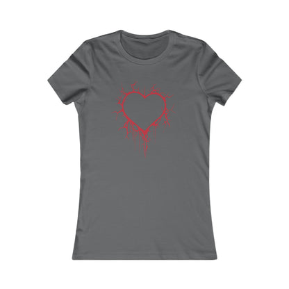 Cracked Hollow Heart  Slim-Fit T-Shirt (in Crimson Red)