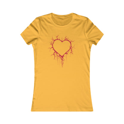 Cracked Hollow Heart  Slim-Fit T-Shirt (in Crimson Red)