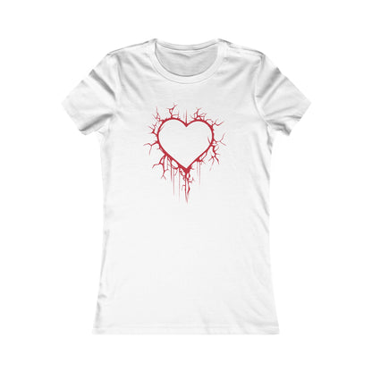 Cracked Hollow Heart  Slim-Fit T-Shirt (in Crimson Red)