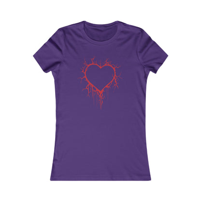 Cracked Hollow Heart  Slim-Fit T-Shirt (in Crimson Red)