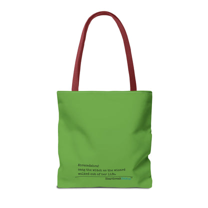 Abracadabra Sang the Witch Haiku - Tote Bag (Dual-sided print in Avocado Green)