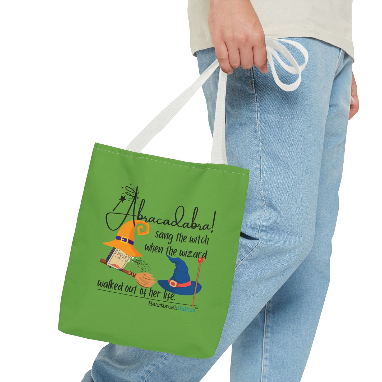 Abracadabra Sang the Witch Haiku - Tote Bag (Dual-sided print in Avocado Green)