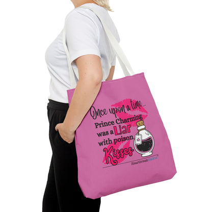 Prince Charming's Poison Kisses Haiku - Tote Bag (Dual-sided print in Candy Pink)