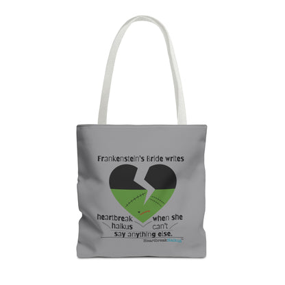 Frankenstein's Bride Writes Heartbreak Haikus - Tote Bag (Dual-sided print in Stone Grey)