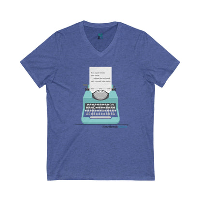 Heal Yourself with Words Haiku - Jersey Short Sleeve V-Neck Tee