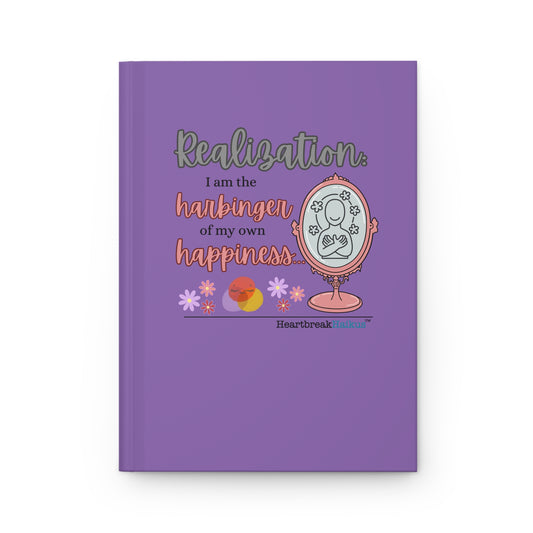 Harbinger of Happiness Haiku - Hardcover Journal in Lilac Purple