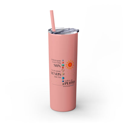 Safer as Pluto Haiku - Skinny Venti Tumbler with Eco-Friendly, Reusable, Matching Straw, 20oz
