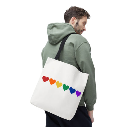 Rainbow Hearts Tote Bag (Single Row) - Only Hearts Collection