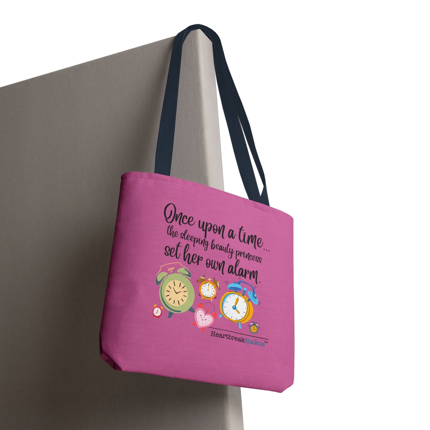 Sleeping Beauty's Alarm - Tote Bag (Dual-sided print) in Candy Pink