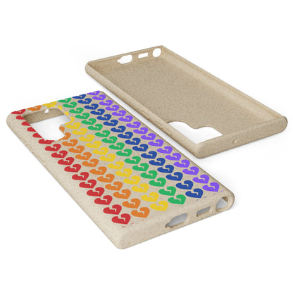 Rainbow Hearts Collection Pattern - Biodegradable Phone Case, Eco-Friendly Phone Cover (Only Hearts Collection)