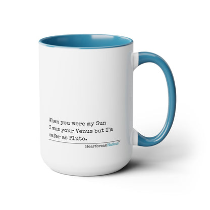Safer as Pluto - Two-Tone Coffee Mug