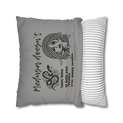 Medusa and Your Daddy Haiku - Faux Suede Square Pillowcase (Slate Gray)