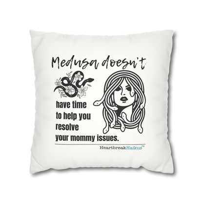 Medusa and Your Mommy Haiku - Faux Suede Square Pillowcase