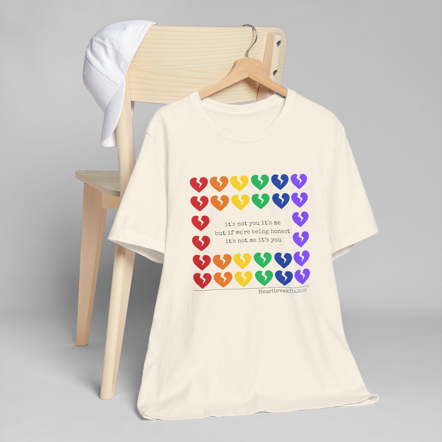 It's Not Me/You Haiku - Unisex Jersey T-Shirt  (Rainbow Hearts Collection)