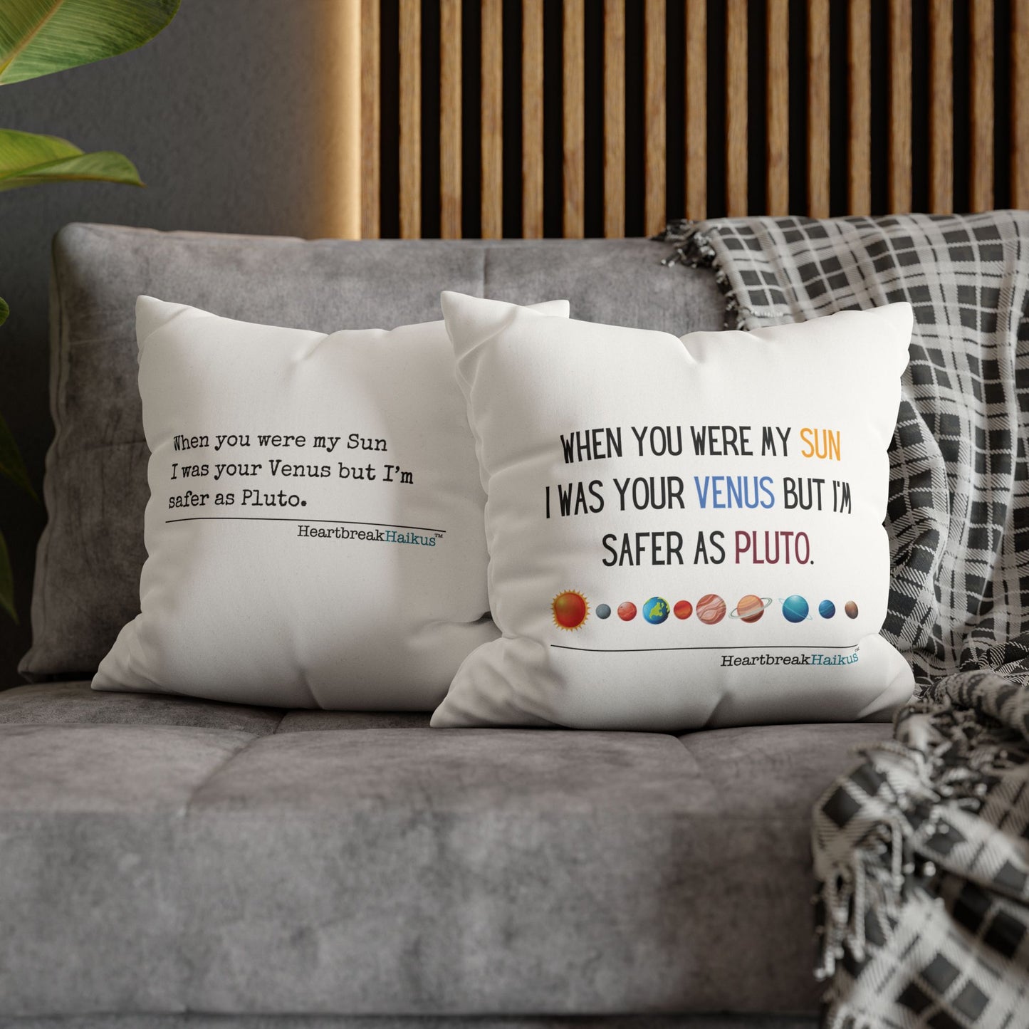 Safer as Pluto Haiku - Faux Suede Square Pillowcase