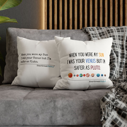 Safer as Pluto Haiku - Faux Suede Square Pillowcase