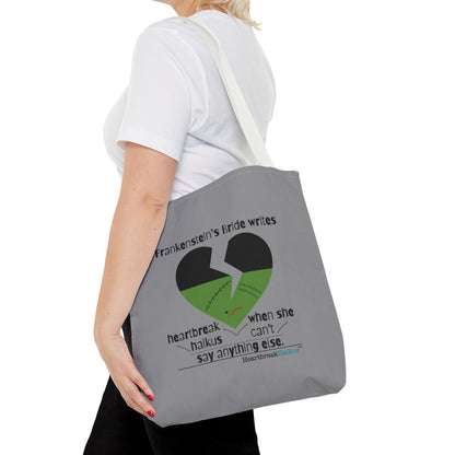 Frankenstein's Bride Writes Heartbreak Haikus - Tote Bag (Dual-sided print in Stone Grey)