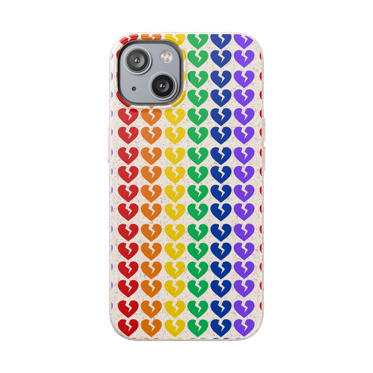Rainbow Hearts Collection Pattern - Biodegradable Phone Case, Eco-Friendly Phone Cover (Only Hearts Collection)
