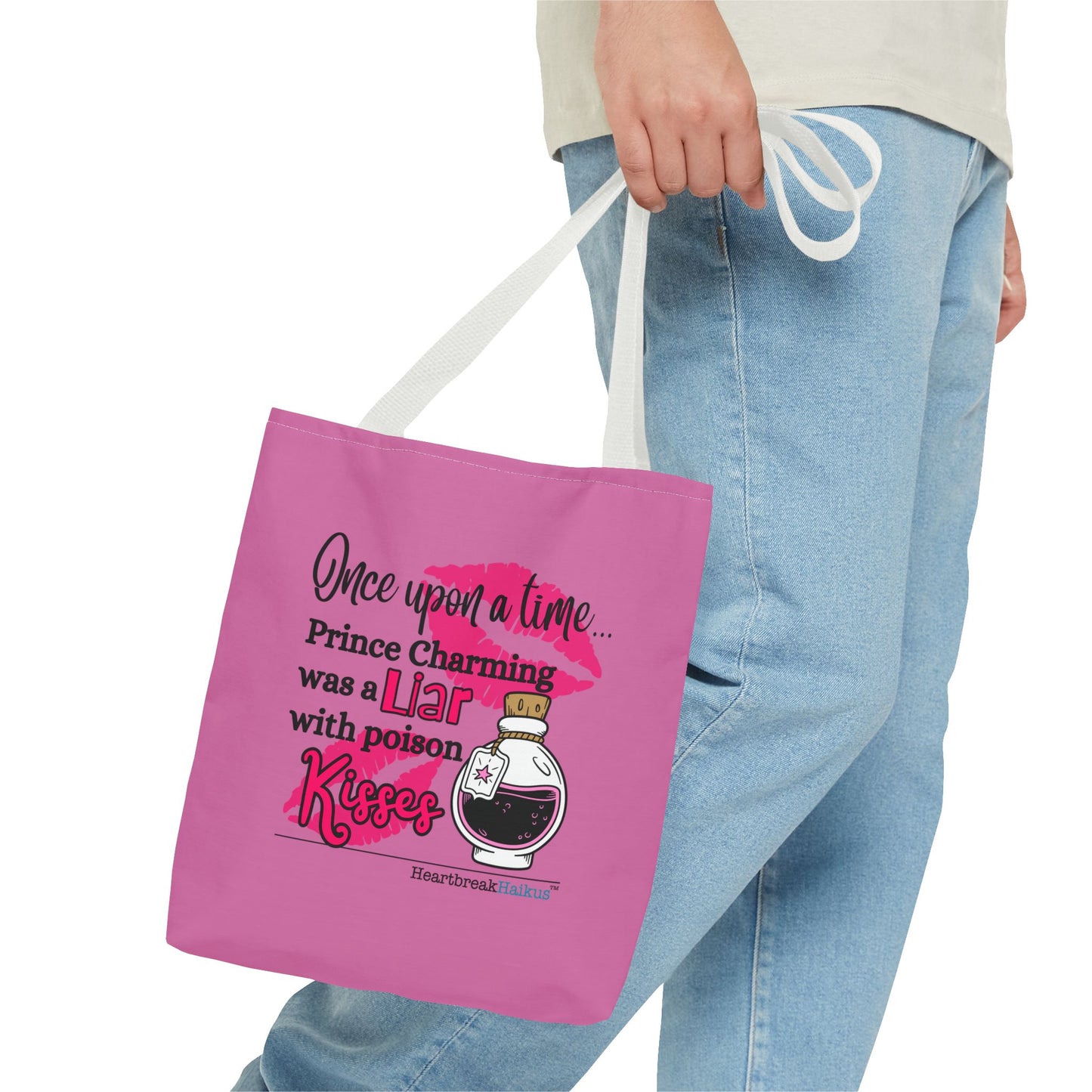 Prince Charming's Poison Kisses Haiku - Tote Bag (Dual-sided print in Candy Pink)