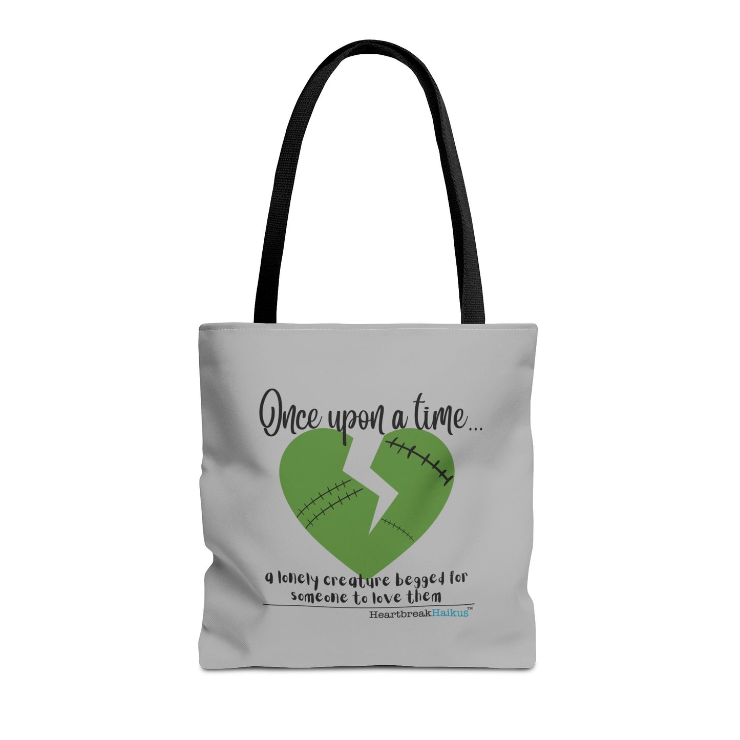 A Lonely Creature Begged Frankenstein Haiku - Tote Bag (Dual-sided print in light grey)