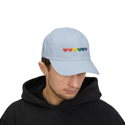 Only Hearts Collection - Embroidered Classic Adjustable Cap (Rainbow Heartbreak Collection)