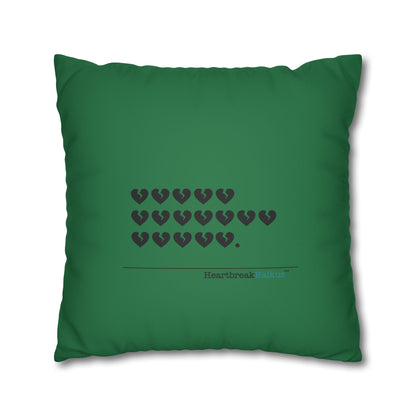 Hieroglyph Heartbreak Haiku - Faux Suede Square Pillowcase (in Evergreen)
