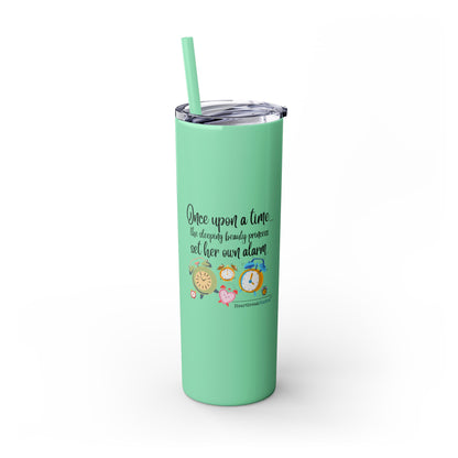Sleeping Beauty's Alarm Haiku - Skinny Venti Tumbler with Eco-Friendly, Reusable, Matching Straw, 20oz