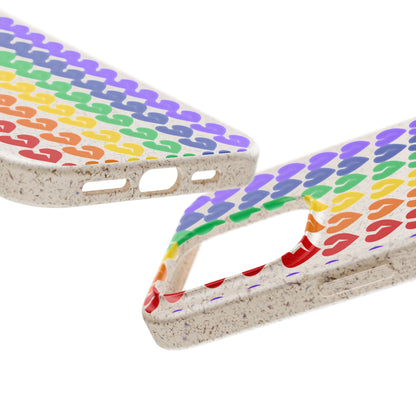 Rainbow Hearts Collection Pattern - Biodegradable Phone Case, Eco-Friendly Phone Cover (Only Hearts Collection)