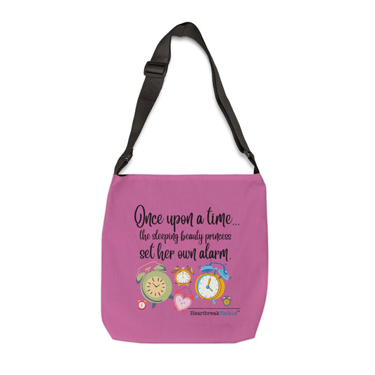 Sleeping Beauty's Alarm Haiku - Adjustable Tote Bag (in Candy Pink)
