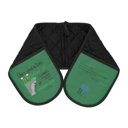 Jack and Jill Divorced Haiku. Connected Oven Mitts (Green)