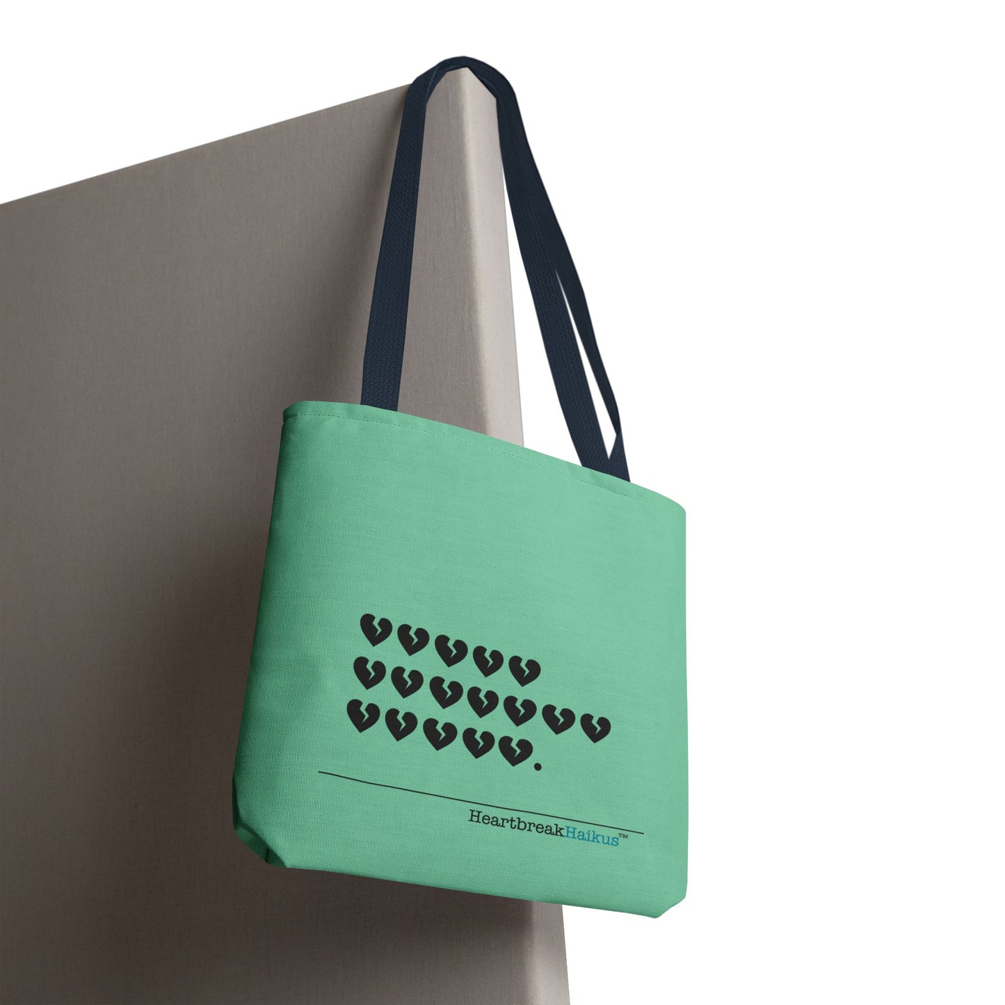 "Hieroglyph Heartbreak Haiku" Tote Bag (in Spearmint)
