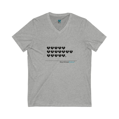 Hieroglyph Heartbreak Haiku. Unisex Jersey Short Sleeve V-Neck Tee